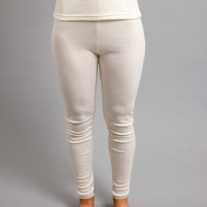 Front view of white Thermo Fleece – Ladies Long John - Rich Merino