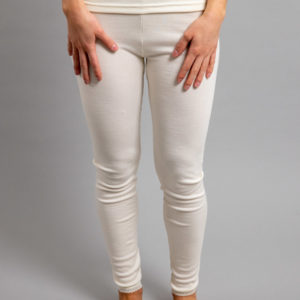 Front view of white Thermo Fleece – Ladies Long John - Rich Merino