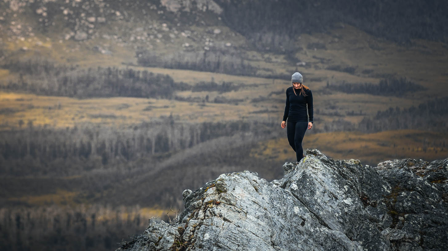 lady wearing authentic Ktena Merino Skins